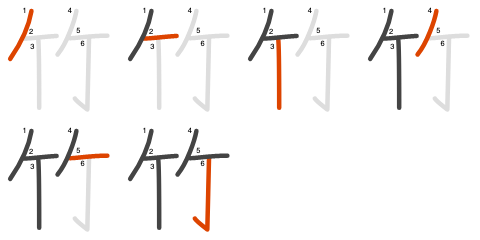 「竹」の書き順